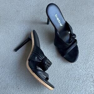 y2k vintage 00's bebe black leather heel made in Italy | Size US 9